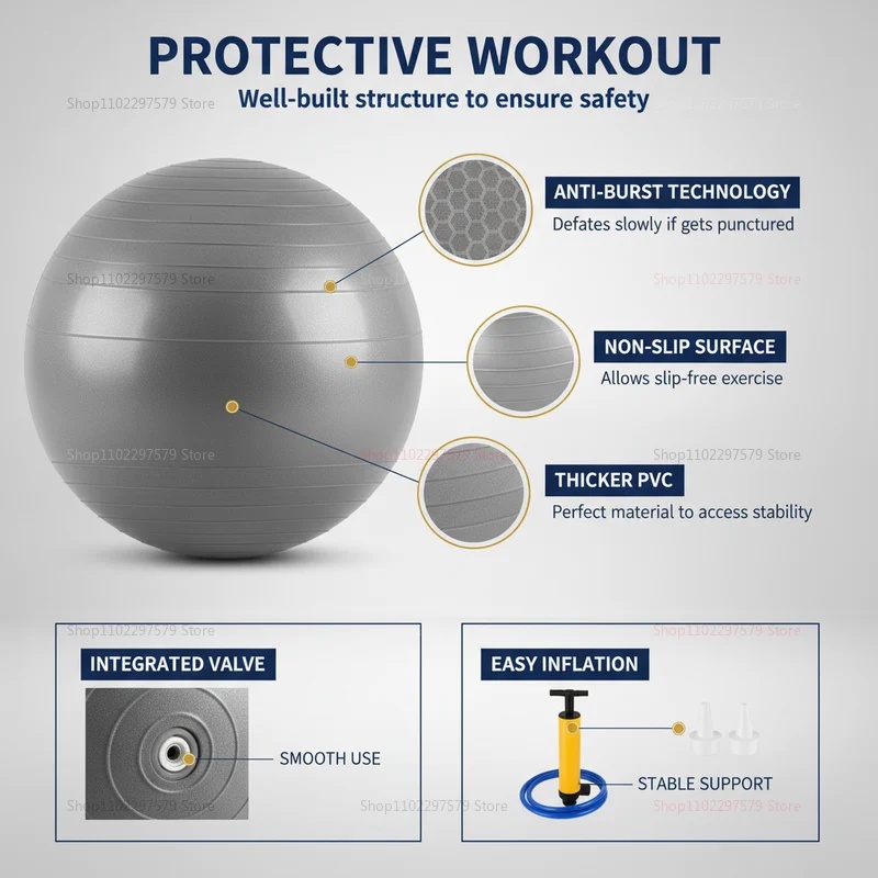 Anti-Burst Yoga Ball with Pump - Bosu Ball Balance review and price